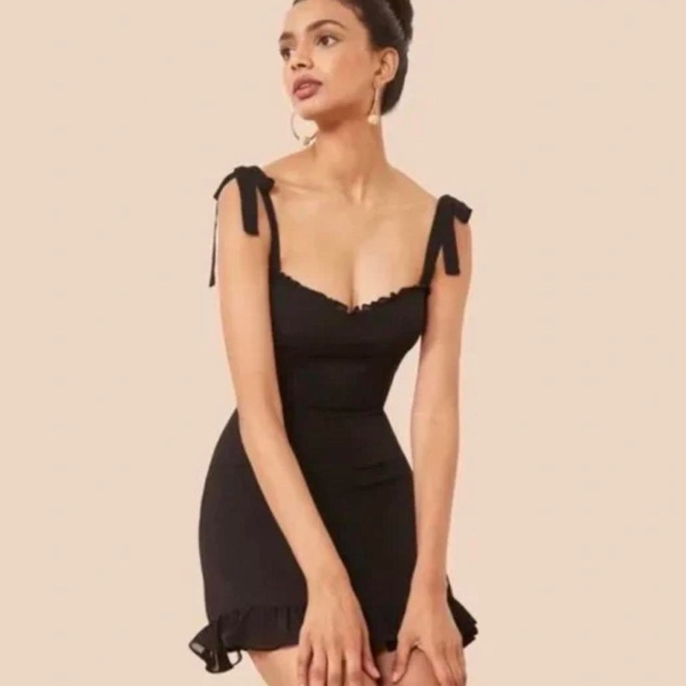 Reformation Black Mini Dress Size 2